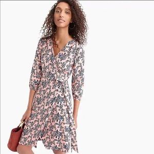 NEW. J. Crew Wrap Dress in Crepe Blush Bouquet 4